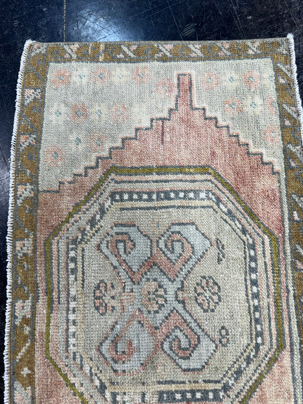 Turkish Mini Rug Oriental Hand Knotted Vintage Rug  1'9'' x  2'10'' #12116