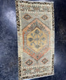 Turkish Mini Rug Oriental Hand Knotted Vintage Rug  1'8'' x  3'2'' #12114