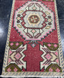 Turkish Mini Rug Oriental Hand Knotted Vintage Rug  1'6'' x  3'1'' #12128