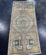 Turkish Mini Rug Oriental Hand Knotted Vintage Rug  1'7'' x  3'6'' #12127