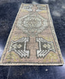 Turkish Mini Rug Oriental Hand Knotted Vintage Rug  1'7'' x  3'6'' #12127