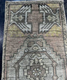 Turkish Mini Rug Oriental Hand Knotted Vintage Rug  1'7'' x  3'6'' #12127