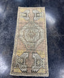 Turkish Mini Rug Oriental Hand Knotted Vintage Rug  1'7'' x  3'6'' #12127