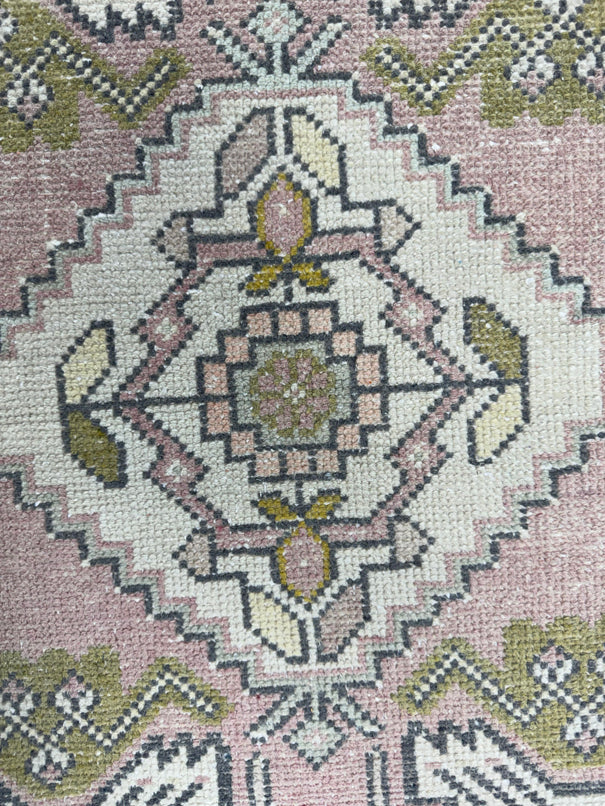Turkish Mini Rug Oriental Hand Knotted Vintage Rug  1'6'' x  3'1'' #12126