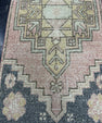 Turkish Mini Rug Oriental Hand Knotted Vintage Rug  1'7'' x  3'2'' #12124