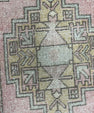 Turkish Mini Rug Oriental Hand Knotted Vintage Rug  1'7'' x  3'2'' #12124