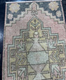 Turkish Mini Rug Oriental Hand Knotted Vintage Rug  1'7'' x  3'2'' #12124