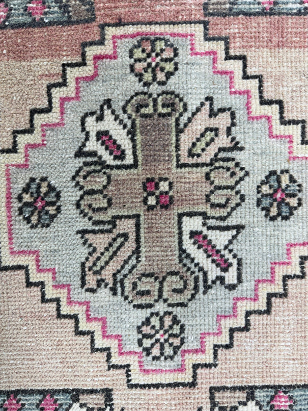 Turkish Mini Rug Oriental Hand Knotted Vintage Rug  1'6'' x  2'11'' #12123