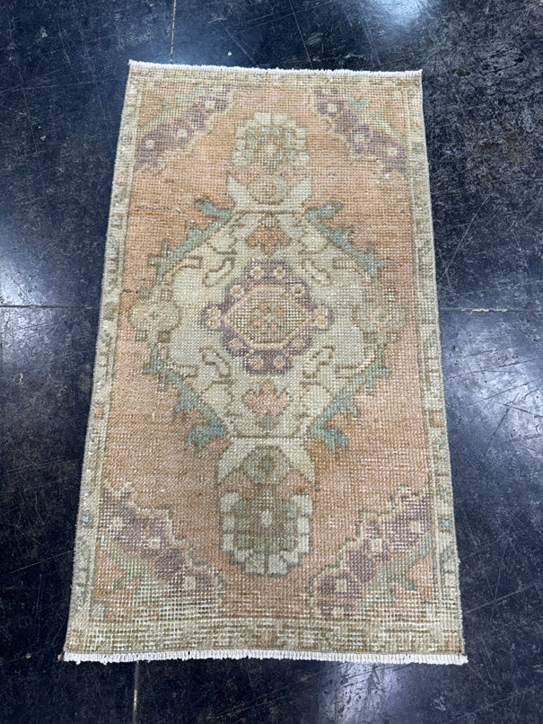 Turkish Mini Rug Oriental Hand Knotted Vintage Rug  1'6'' x  2'9'' #12122