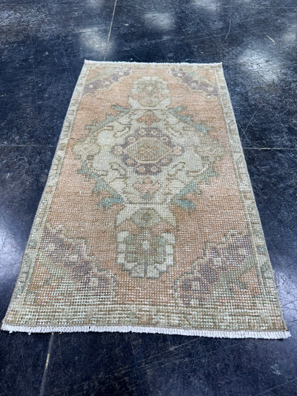 Turkish Mini Rug Oriental Hand Knotted Vintage Rug  1'6'' x  2'9'' #12122