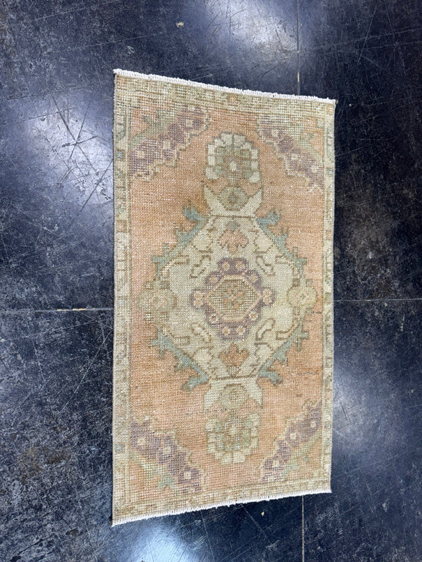 Turkish Mini Rug Oriental Hand Knotted Vintage Rug  1'6'' x  2'9'' #12122