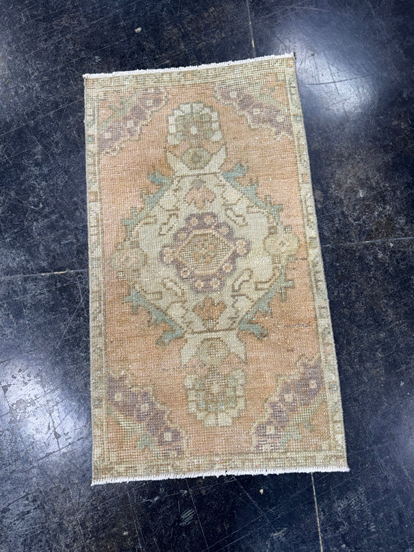 Turkish Mini Rug Oriental Hand Knotted Vintage Rug  1'6'' x  2'9'' #12122