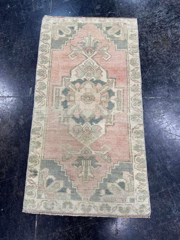 Turkish Mini Rug Oriental Hand Knotted Vintage Rug  1'6'' x  2'10'' #12104