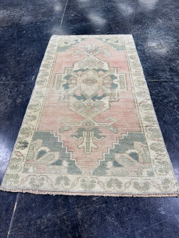 Turkish Mini Rug Oriental Hand Knotted Vintage Rug  1'6'' x  2'10'' #12104