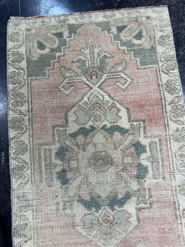 Turkish Mini Rug Oriental Hand Knotted Vintage Rug  1'6'' x  2'10'' #12104