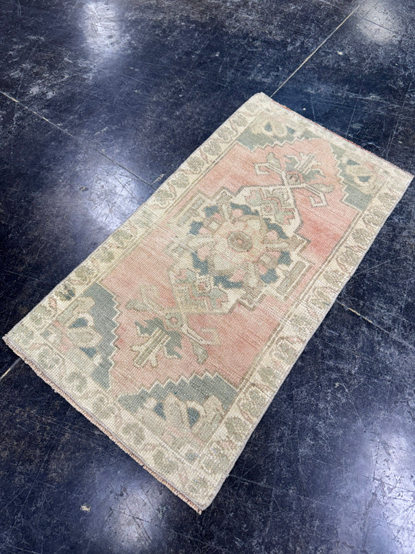 Turkish Mini Rug Oriental Hand Knotted Vintage Rug  1'6'' x  2'10'' #12104