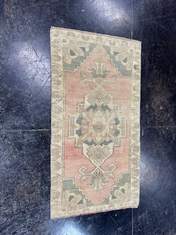 Turkish Mini Rug Oriental Hand Knotted Vintage Rug  1'6'' x  2'10'' #12104