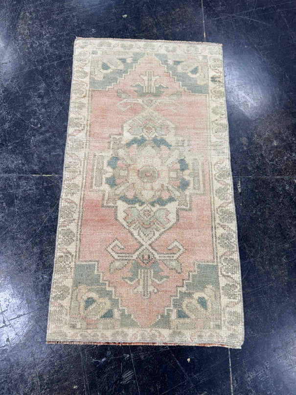 Turkish Mini Rug Oriental Hand Knotted Vintage Rug  1'6'' x  2'10'' #12104