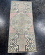 Turkish Mini Rug Oriental Hand Knotted Vintage Rug  1'3'' x  2'8'' #12105