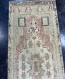 Turkish Mini Rug Oriental Hand Knotted Vintage Rug  1'4'' x  3'6'' #12103