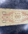 Turkish Mini Rug Oriental Hand Knotted Vintage Rug  1'4'' x  3'6'' #12103