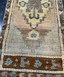 Turkish Mini Rug Oriental Hand Knotted Vintage Rug  1'6'' x  3'3'' #12101