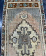 Turkish Mini Rug Oriental Hand Knotted Vintage Rug  1'6'' x  3'3'' #12101