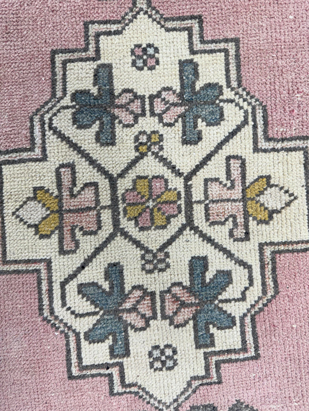 Turkish Mini Rug Oriental Hand Knotted Vintage Rug  1'8'' x  3'7'' #12102