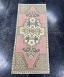 Turkish Mini Rug Oriental Hand Knotted Vintage Rug  1'8'' x  3'7'' #12102