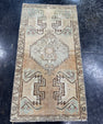Turkish Mini Rug Oriental Hand Knotted Vintage Rug  1'5'' x  2'8'' #12100