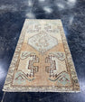 Turkish Mini Rug Oriental Hand Knotted Vintage Rug  1'5'' x  2'8'' #12100