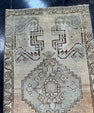 Turkish Mini Rug Oriental Hand Knotted Vintage Rug  1'5'' x  2'8'' #12100