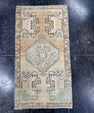 Turkish Mini Rug Oriental Hand Knotted Vintage Rug  1'5'' x  2'8'' #12100