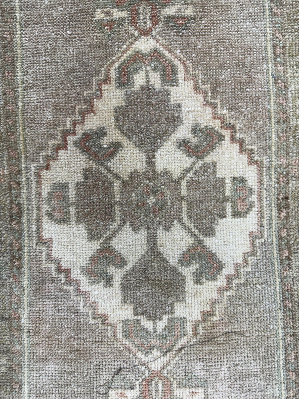Turkish Mini Rug Oriental Hand Knotted Vintage Rug  1'4'' x  3'5'' #12099