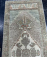 Turkish Mini Rug Oriental Hand Knotted Vintage Rug  1'4'' x  3'5'' #12099