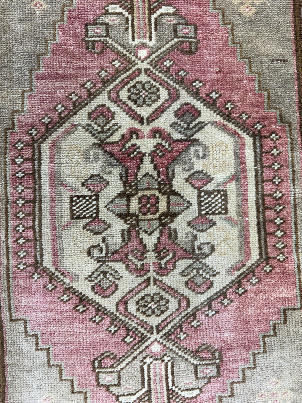 Turkish Mini Rug Oriental Hand Knotted Vintage Rug  1'6'' x  3'1'' #12098