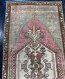 Turkish Mini Rug Oriental Hand Knotted Vintage Rug  1'6'' x  3'1'' #12098