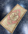 Turkish Mini Rug Oriental Hand Knotted Vintage Rug  1'6'' x  3'1'' #12098