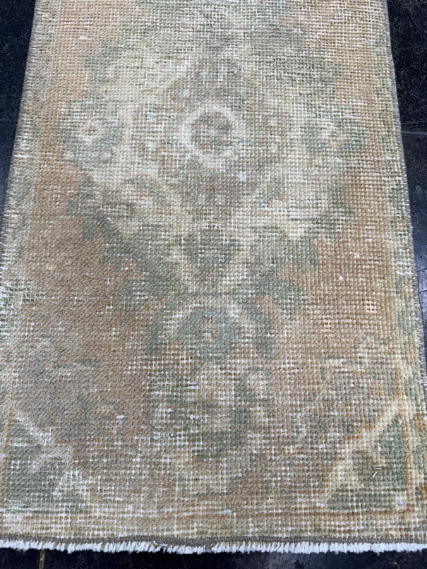 Turkish Mini Rug Oriental Hand Knotted Vintage Rug  1'4'' x  2'7'' #12097