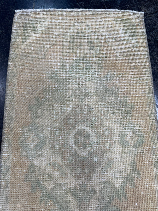 Turkish Mini Rug Oriental Hand Knotted Vintage Rug  1'4'' x  2'7'' #12097