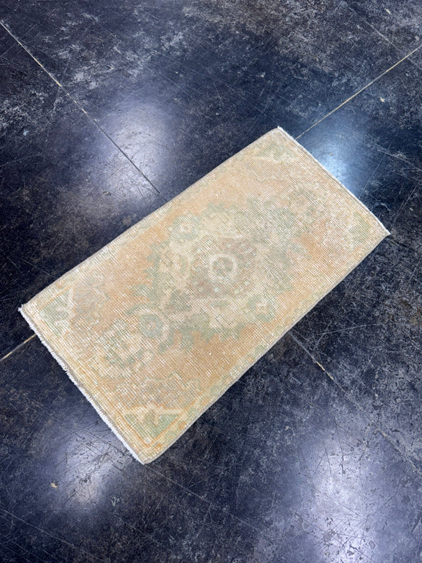 Turkish Mini Rug Oriental Hand Knotted Vintage Rug  1'4'' x  2'7'' #12097