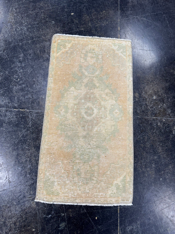 Turkish Mini Rug Oriental Hand Knotted Vintage Rug  1'4'' x  2'7'' #12097