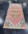Turkish Mini Rug Oriental Hand Knotted Vintage Rug  1'7'' x  3'2'' #12096