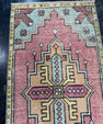 Turkish Mini Rug Oriental Hand Knotted Vintage Rug  1'7'' x  3'2'' #12096