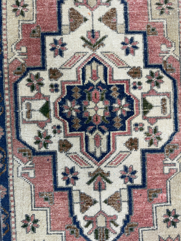 Turkish Mini Rug Oriental Hand Knotted Vintage Rug  1'7'' x  3'3'' #12095