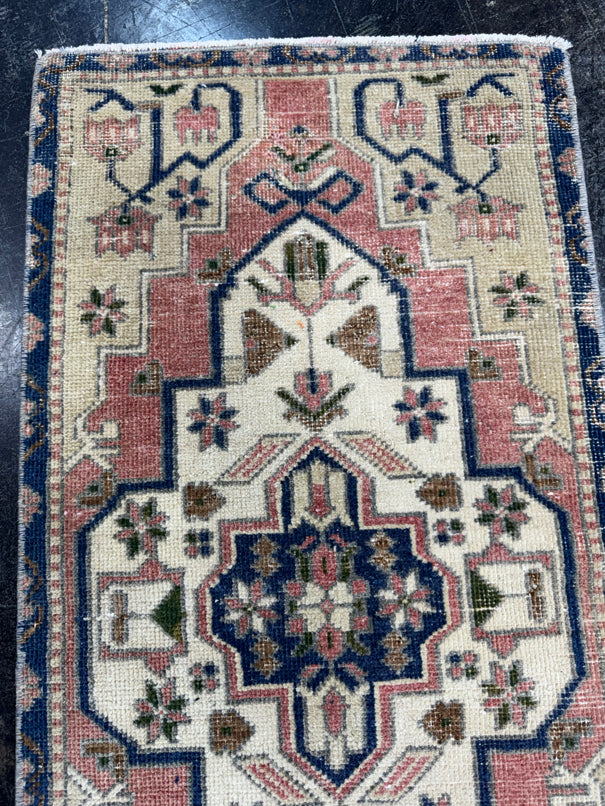 Turkish Mini Rug Oriental Hand Knotted Vintage Rug  1'7'' x  3'3'' #12095