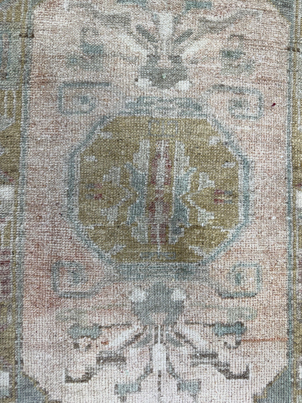 Turkish Mini Rug Oriental Hand Knotted Vintage Rug  1'6'' x  3' #12089