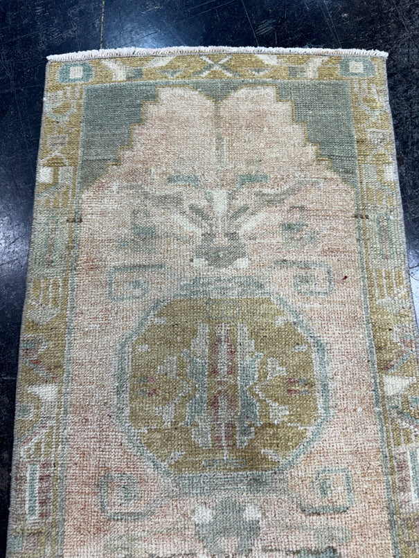 Turkish Mini Rug Oriental Hand Knotted Vintage Rug  1'6'' x  3' #12089