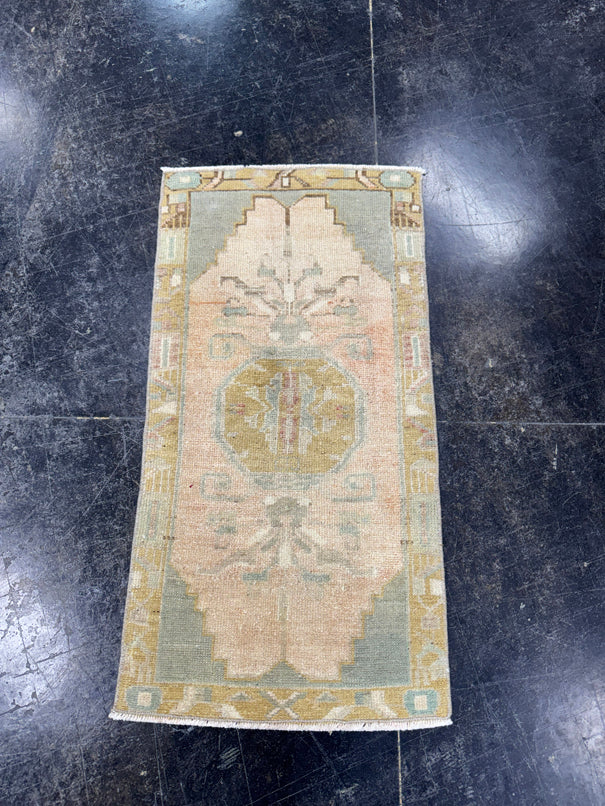Turkish Mini Rug Oriental Hand Knotted Vintage Rug  1'6'' x  3' #12089