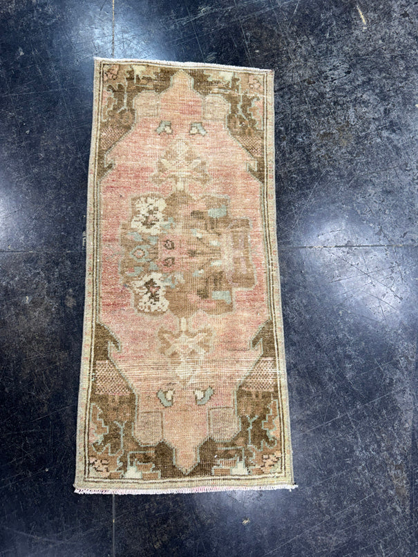 Turkish Mini Rug Oriental Hand Knotted Vintage Rug  1'5'' x  3' #12082